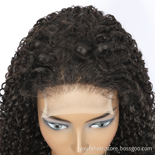 Wholesale Price 4X4 Brazilian Virgin Hair Lace Closure Wig Pre Plucked With Baby Hair Kinky Curly lace Closure  human hair wigs
